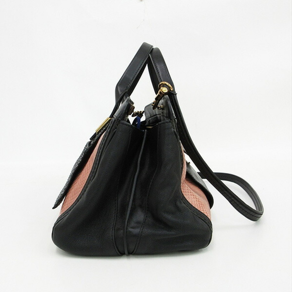 Chloe Bag Crossbody Black Pink Python Leather - image 3